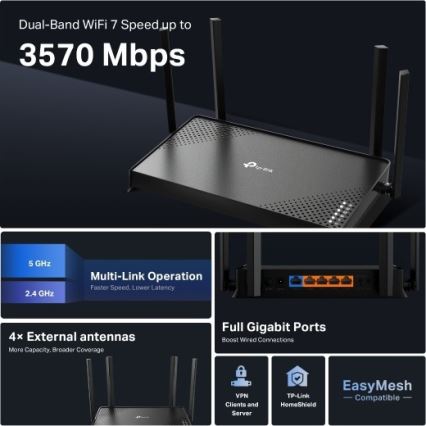Router Wi‑Fi 7 de banda dupla