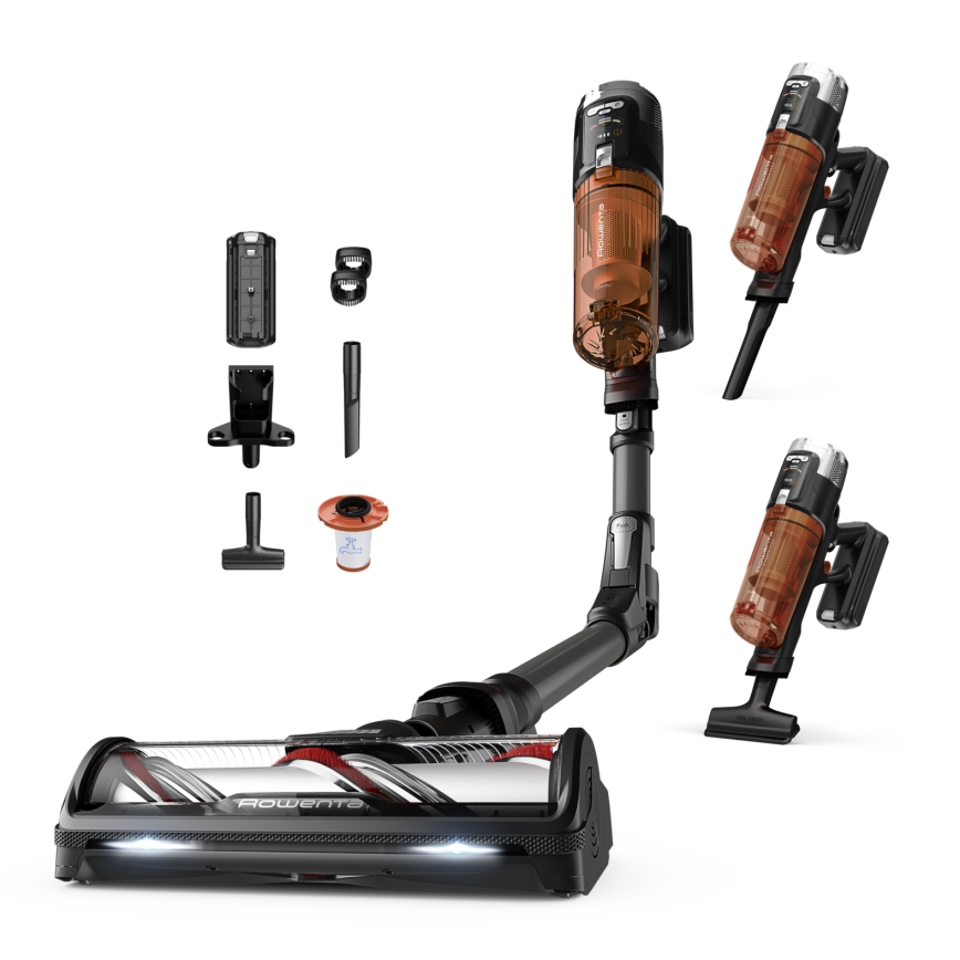 Rowenta - Aspirador vertical 2 em 1 X-FORCE FLEX 380W/25,2V preto 2000 mAh