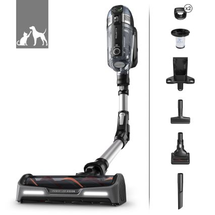 Rowenta - Aspirador vertical 3 em 1 X-FORCE ANIMAL AUTO 480W/32,4V preto 2000 mAh
