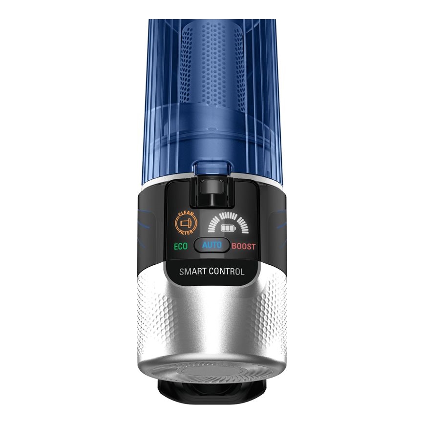 Rowenta - Aspirador vertical com mopa X-FORCE FLEX ANIMAL AQUA AUTO 4em1 250W/25,2V 2500 mAh preto/azul