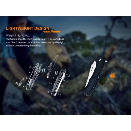 Ruike RUD198PB - Canivete dobrável 23,1 cm preto