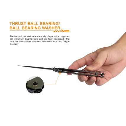 Ruike RUP801J - Canivete de bolso dobrável 20 cm laranja