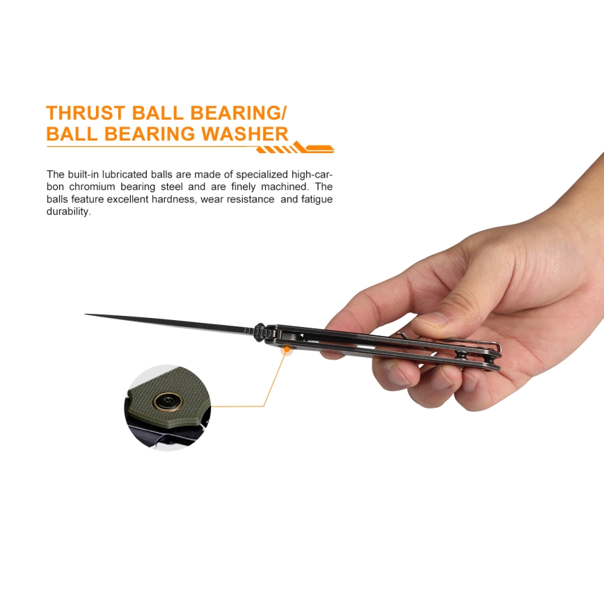 Ruike RUP801J - Canivete de bolso dobrável 20 cm laranja