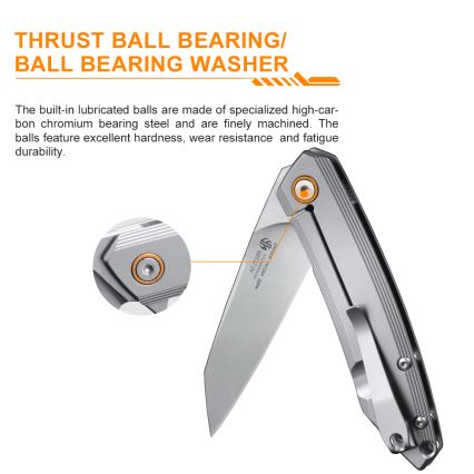 Ruike RUP831SSA - Faca compacta dobrável 19,5 cm prateado