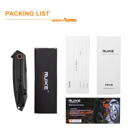 Ruike RUP831SSB - Faca compacta dobrável 19,5 cm preto