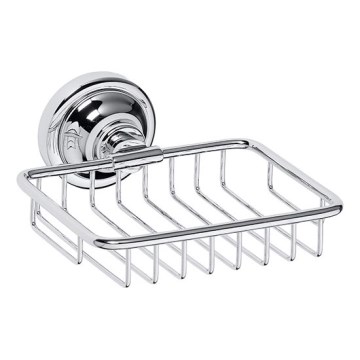 Saboneteira prateada 14x6,5 cm