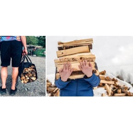 Saco para lenha de lareira 100x45 cm preto