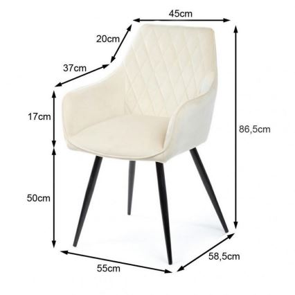 CONJUNTO 2x Cadeira de Jantar SAMETTI creme