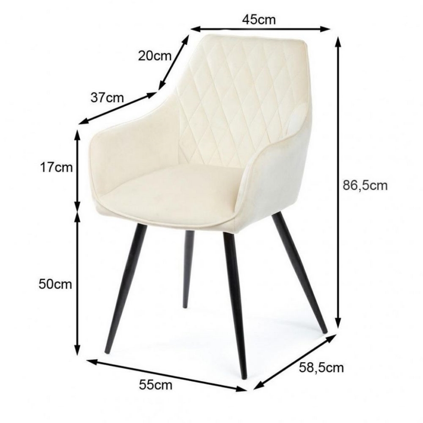 CONJUNTO 2x Cadeira de Jantar SAMETTI creme