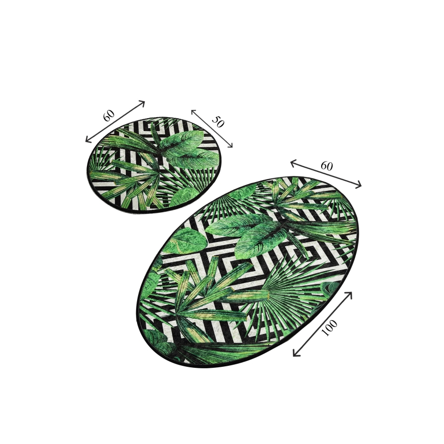 CONJUNTO 2x Tapete de Banheiro TROPIC 60/100 cm verde
