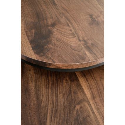 CONJUNTO 2x Mesa de centro OREO diâmetro 43/53 cm preto/noz