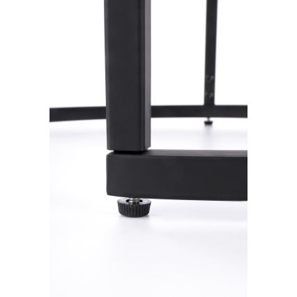 CONJUNTO 2x Mesa de centro OREO diâmetro 43/53 cm preto/noz