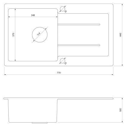 Samona - Lavatório de cozinha SAMONA 77x44 cm granito/bege