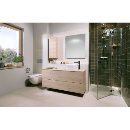 Sanita suspensa MIO Vortex + assento sanitário SoftClose MIO + botão de descarga DUAL + módulo encastrado + almofada isolante