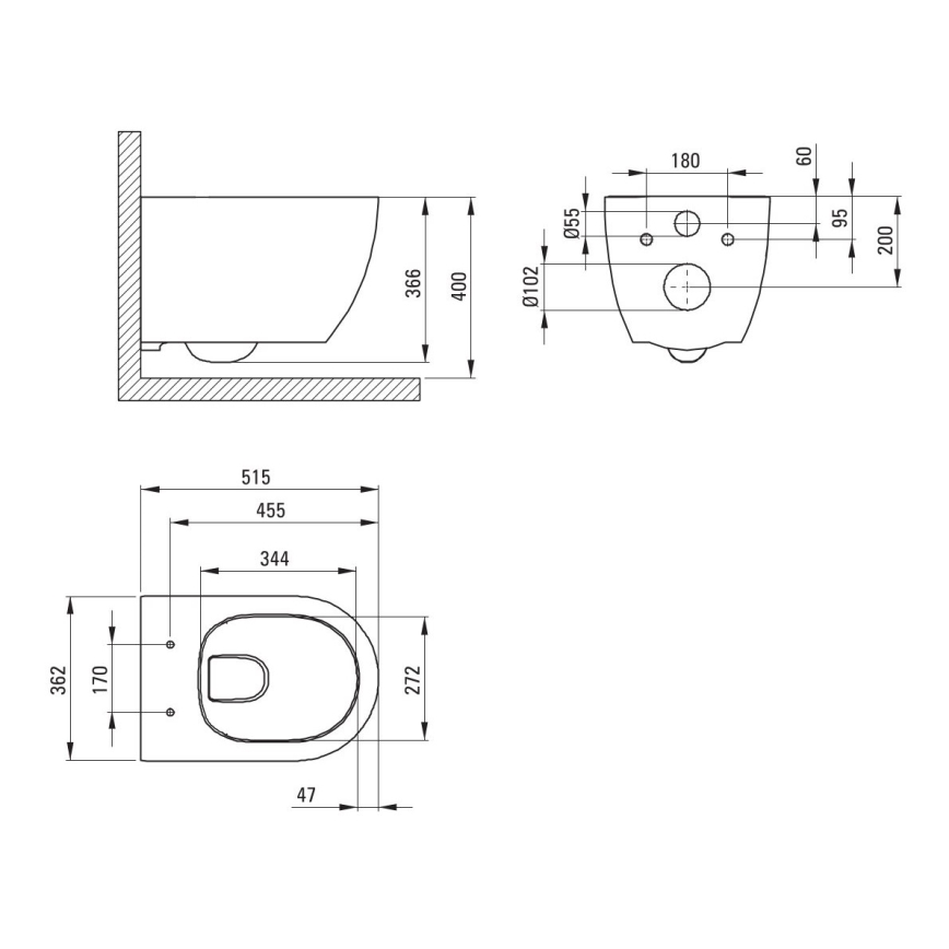 Sanita suspensa ROUND + assento de sanita SoftClose ROUND + botão de descarga SIGMA + módulo para instalação embutida + base isolante