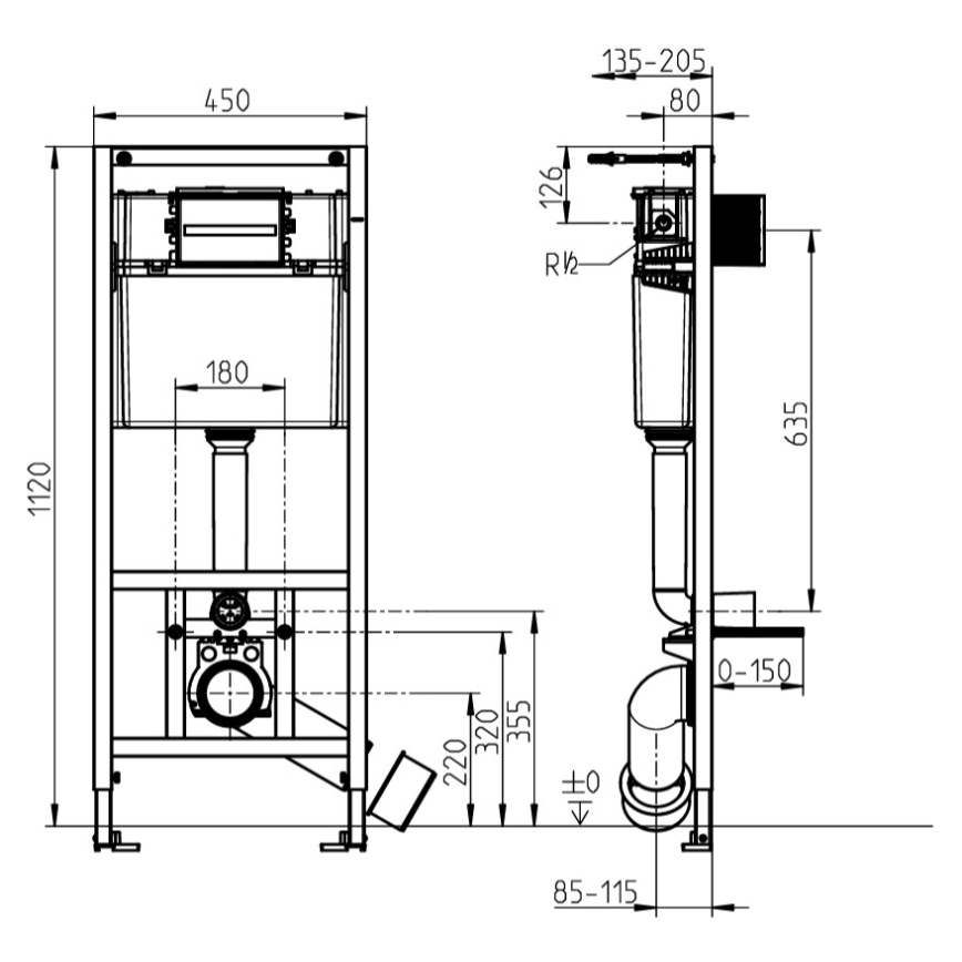 Sanita suspensa SUBWAY + assento sanitário SoftClose SUBWAY + botão de descarga VICONNECT + módulo embutido VICONNECT + placa de isolamento VICONNECT