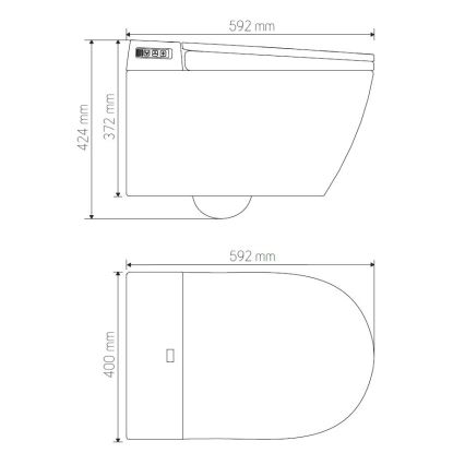 Sanita suspensa com bidé TISVILDELEJE 1600W/230V + assento sanitário SoftClose + botão de descarga SIGMA + módulo embutido + almofada isolante + controlo remoto