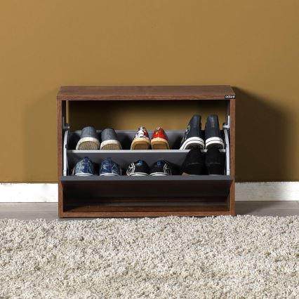 Sapateira 42x60 cm castanho/antracite