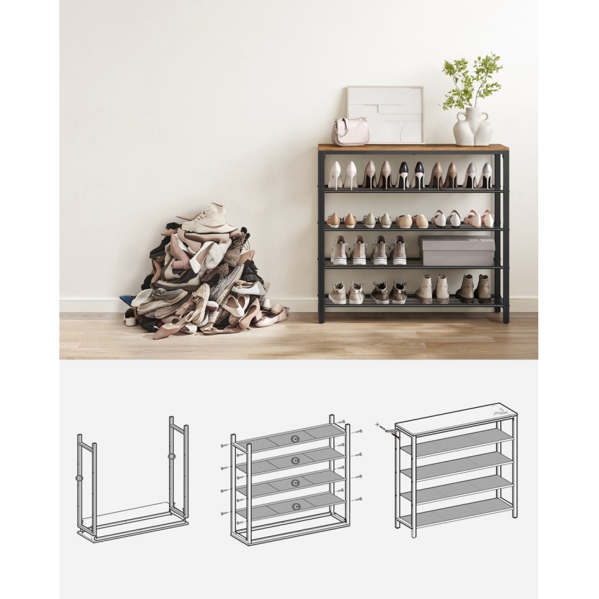 Sapateira DAVOR castanho/preto