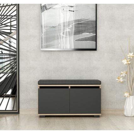 Sapateira DRAGO 42x80 cm preto/nozinho