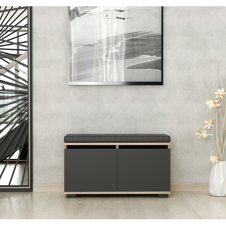 Sapateira DRAGO 42x80 cm preto/nozinho