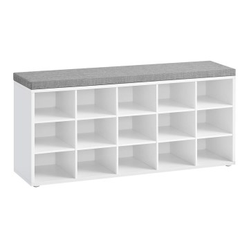 Sapateira VOREN 105x48x30 cm branca/cinza
