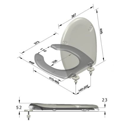 Sapho - Assento sanitário para pessoas com deficiência branco/duroplástico