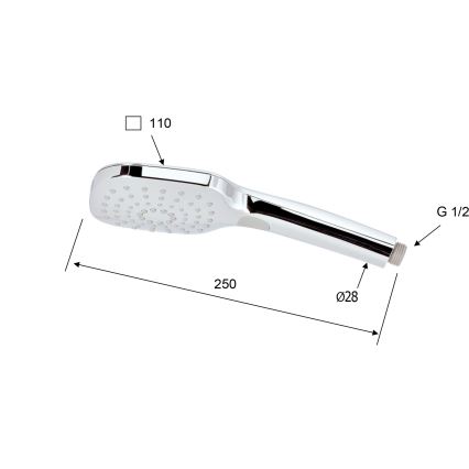 Sapho - Chuveiro de mão com botão, cromo brilhante