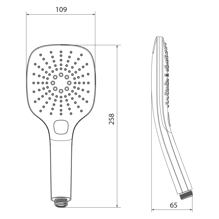 Sapho - Chuveiro de mão com botão preto fosco