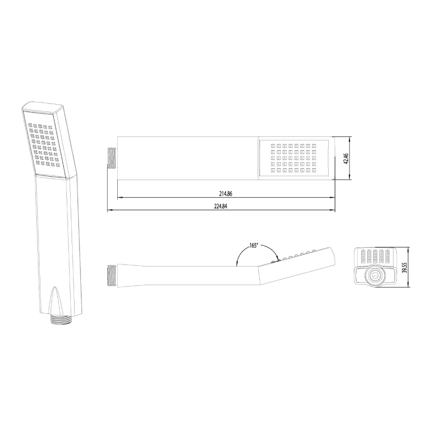 Sapho - Chuveiro de mão cromo brilhante