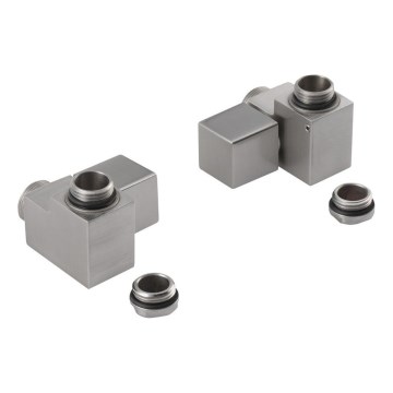 Sapho - Conjunto de ligação para válvulas de ângulo CUBE COMBI 2 peças direita/inox mate