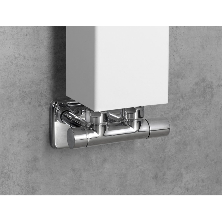 Sapho - Conjunto de válvulas para ligação central TWIN, cromado brilhante