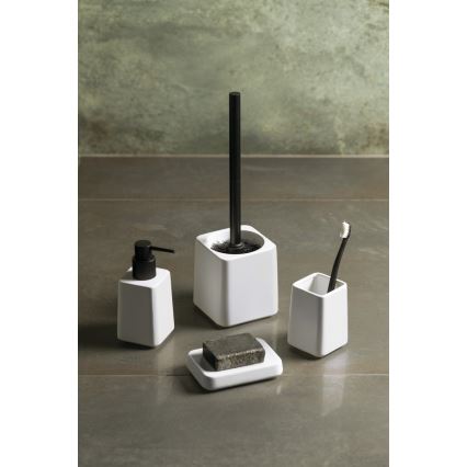 Sapho - Conjunto para casa de banho 4 peças branco/preto