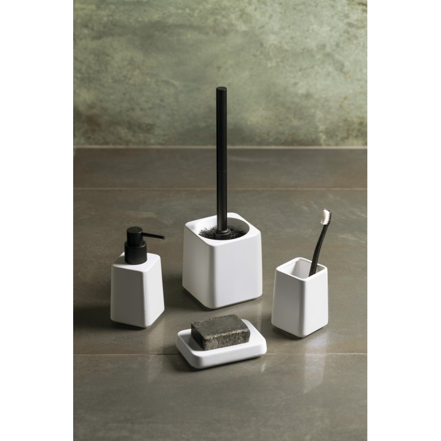 Sapho - Conjunto para casa de banho 4 peças branco/preto