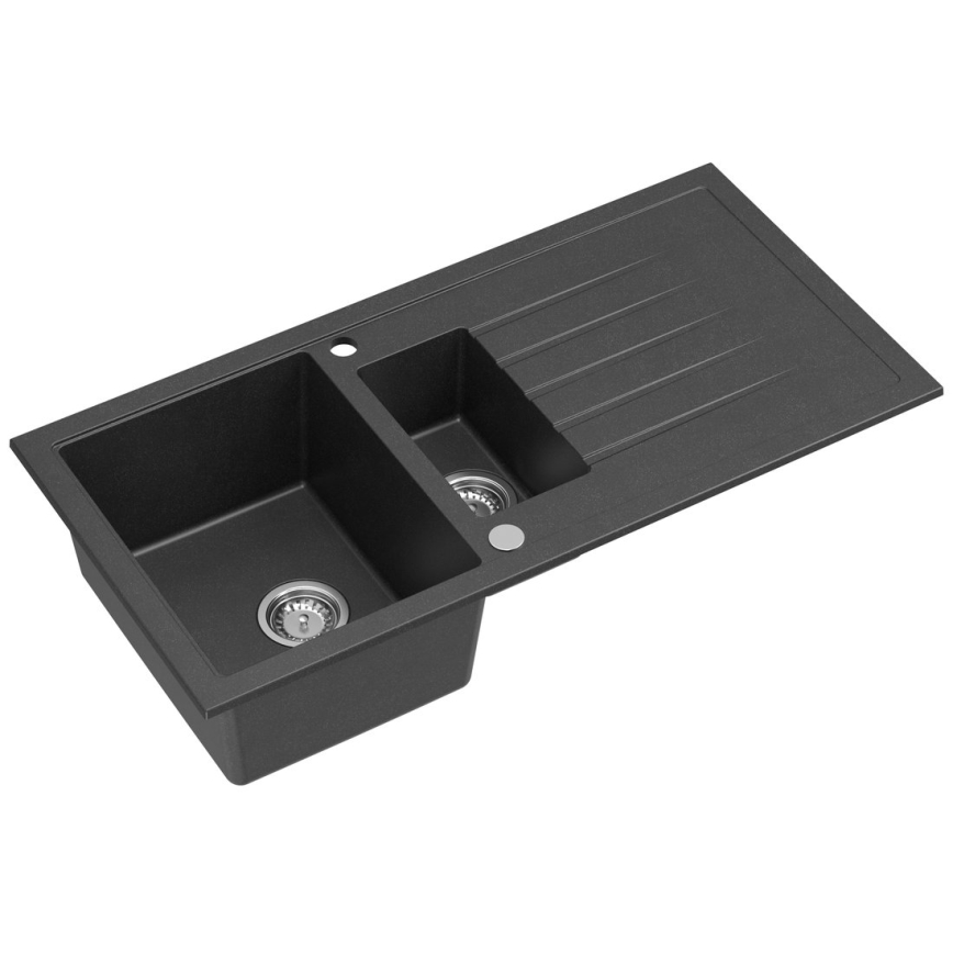 Sapho - Cuba de cozinha 100x50 cm granito/preto