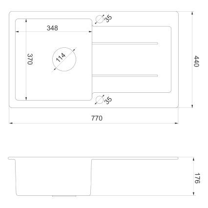 Sapho - Cuba de cozinha 77x44 cm granito/bege