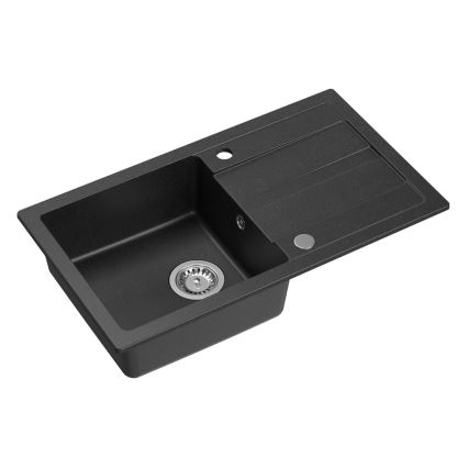 Sapho - Cuba de cozinha 77x44 cm granito/preto