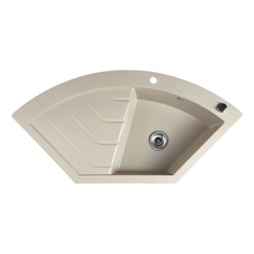 Sapho - Cuba de cozinha de canto 114x57,5 cm granito/bege