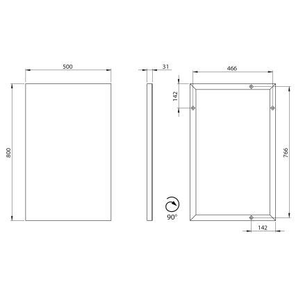 Sapho - Espelho AROWANA 50x80 cm cromado brilhante