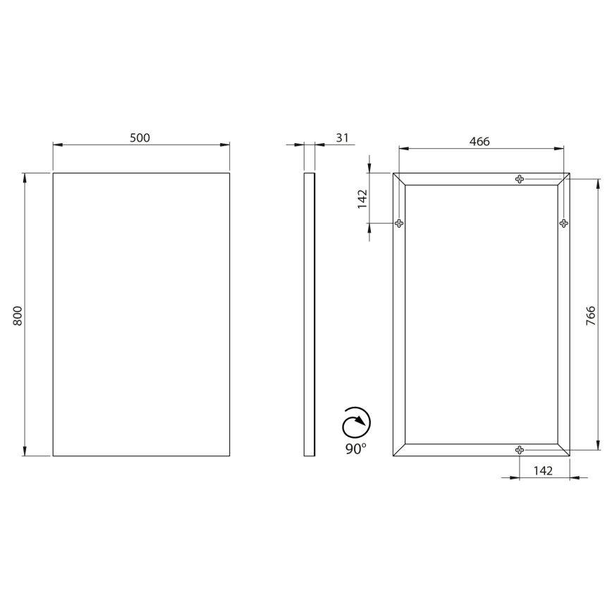 Sapho - Espelho AROWANA 50x80 cm cromado brilhante