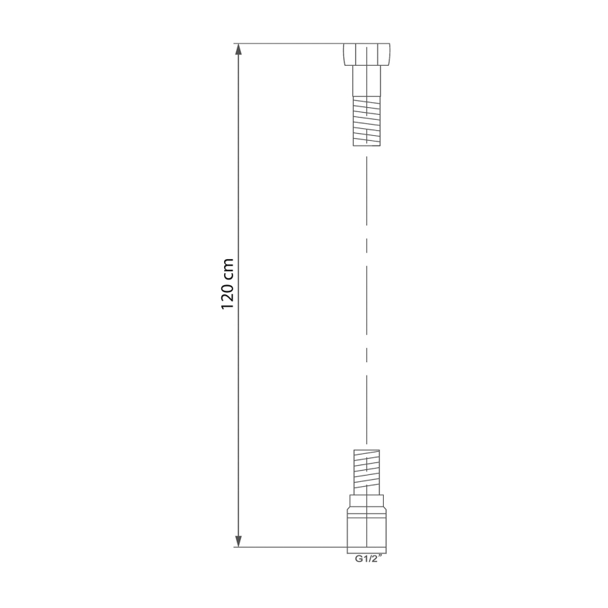 Sapho - Flexível de duche SOFTFLEX 120 cm prateado metálico