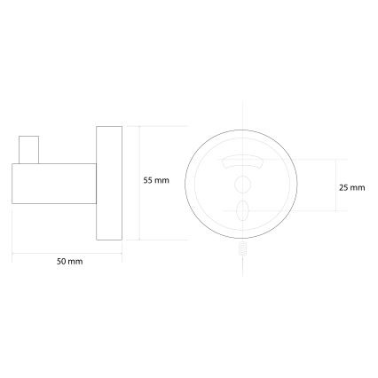 Sapho - Gancho de parede X-ROUND 5,5x5 cm dourado