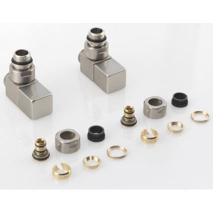 Sapho - Kit de ligação para válvulas de ângulo CUBE, 2 peças, aço inoxidável escovado