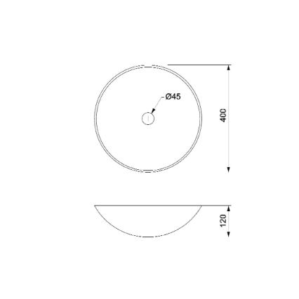 Sapho - Lavatório de apoio BLOK Ø 40 cm castanho/pedra