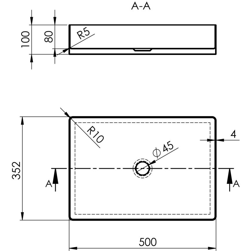 Sapho - Lavatório de bancada AURUM 50x35 cm, cobre mate