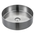 Sapho - Lavatório de bancada AURUM, Ø 38 cm, aço inox escovado
