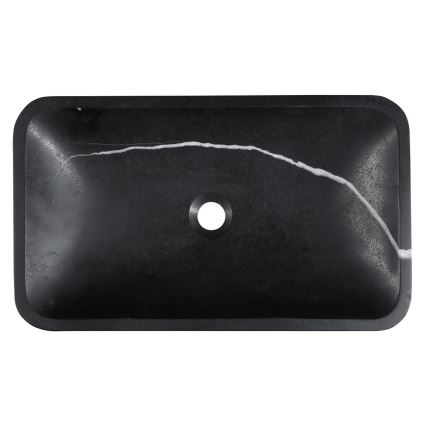 Sapho - Lavatório de bancada BLOK 60x35 cm pedra/preto mate