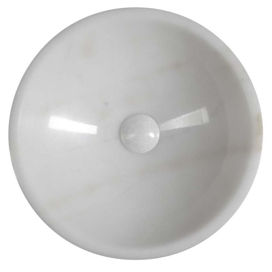 Sapho - Lavatório de bancada BLOK Ø 40 cm mármore/branco