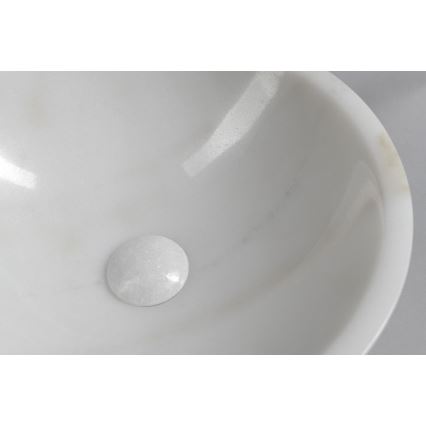 Sapho - Lavatório de bancada BLOK Ø 40 cm mármore/branco