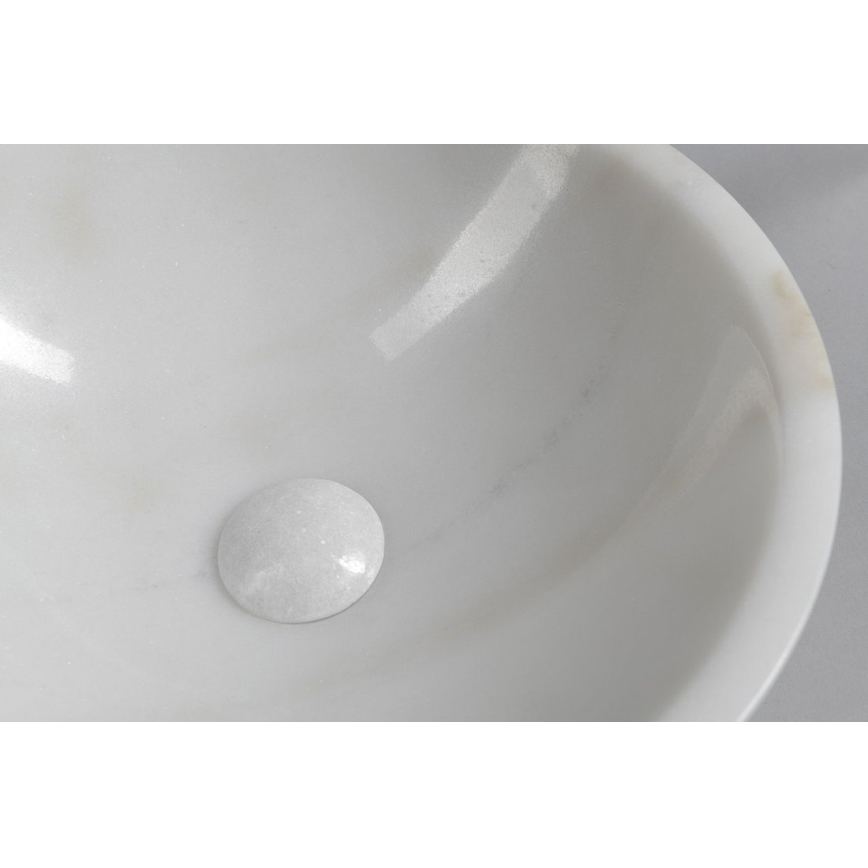 Sapho - Lavatório de bancada BLOK Ø 40 cm mármore/branco